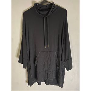 Donna Karan Sleepwear Black Cowl Neck Soft Sleep Shirt Women's Size L/XL